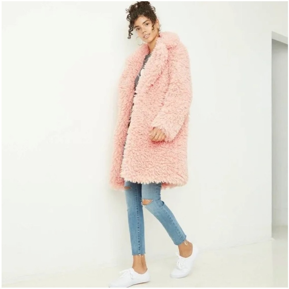 Wild Fable Blush Pink Teddy Bear Coat